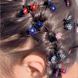 24 St Flickor Rhinestone Flower Hair Claw Clips