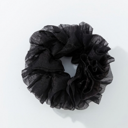 Hår Scrunchies För Kvinnor Flickor Elastiskt Fluffigt Hår Mjukt Hårtillbehör Pärlemorskimrande Mesh Hårband 1st