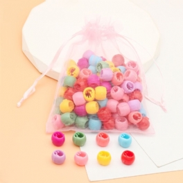 Mini Hårklämmor Rainbow Beads Clip För Barn Flickor Kvinnor Små Färgglada Plastkäkklämmor Mode Hårtillbehör För 100st
