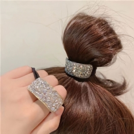 Rhinestone-hårband Kristallhårband Hästsvanshållare Mode Elastiska Scrunchies Hårband Hårlinor Håraccessoarer För Kvinnor Flickor