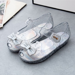 Flickor Klänning Skor Toddler Cosplay Clear Jelly Sandaler Med Rosett Mary Jane Flats (grå)