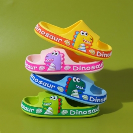 Tecknad Dinosaurie Lättvikt Bekväm Snabbtorkande Halkfria Tofflor För Pojkar Flickor Småbarn Barn