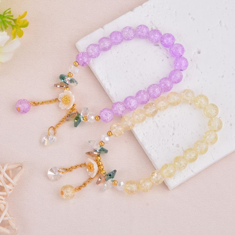 1 St Flickor Flower Beaded Armband