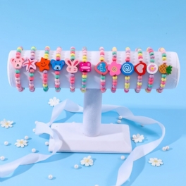 12st Makersland Barn Flickor Gift Färgade Träpärlor Armband Set