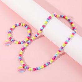 Älskar Färgglada Pärlhalsband Pärlor Armband För Barn Bebis Födelsedagspresent