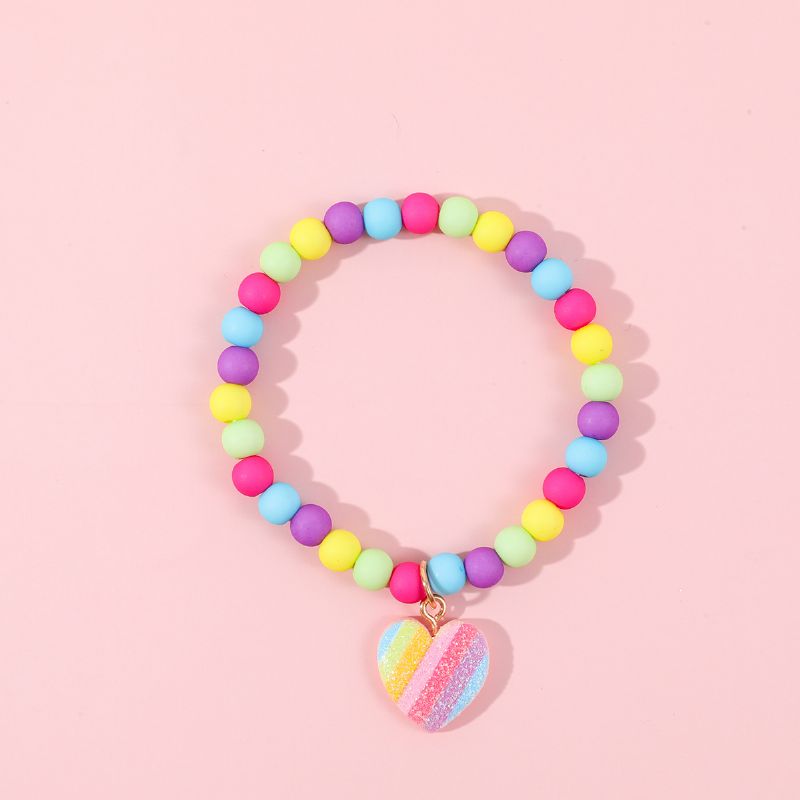 Älskar Färgglada Pärlhalsband Pärlor Armband För Barn Bebis Födelsedagspresent