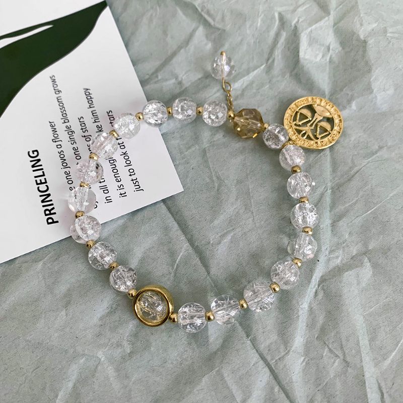 Aquarius Glaspärlor Armband Vit Pärla Hänge Smycken Present Födelsedagspresenter För Kvinnor Mamma Fru Flickor Henne