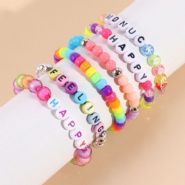 Makersland Barn Youth Färgglada Akrylpärlor Alphabet Bead Armband