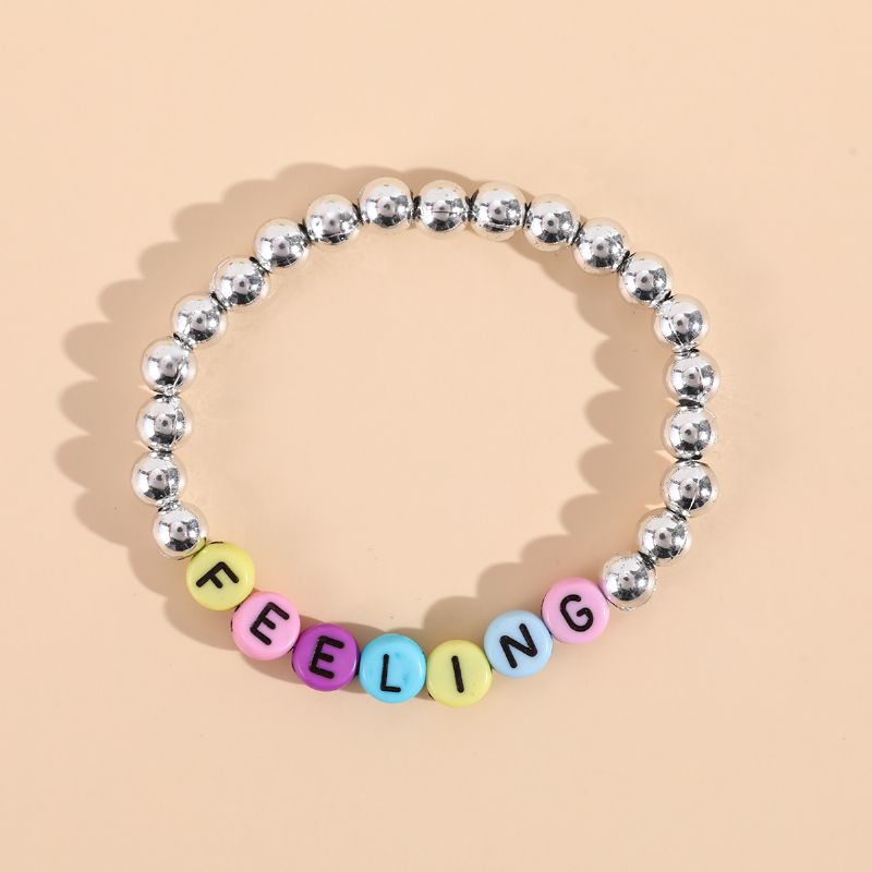 Makersland Barn Youth Färgglada Akrylpärlor Alphabet Bead Armband