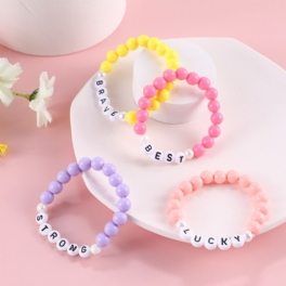 Makersland Flickor Barn Smycken Present Alphabet Beads Candy Color Armband