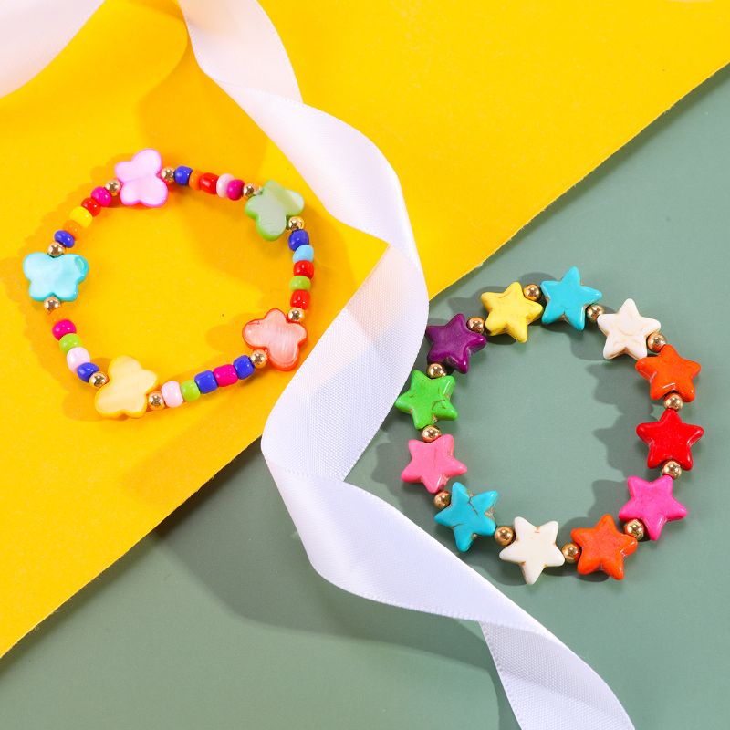 Makersland Flickor Colorful Star Butterfly Armband