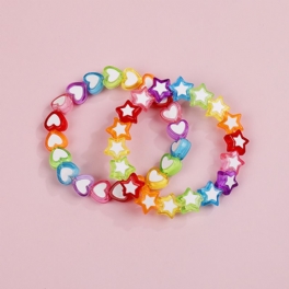 Makersland Flickor Cute Star Love Bead Armband