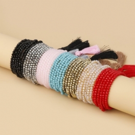 Mode Flerlagers Kristallpärlor Handgjorda Armband Smycken Present Födelsedagspresenter För Kvinnor Mamma Fru Flickor Henne