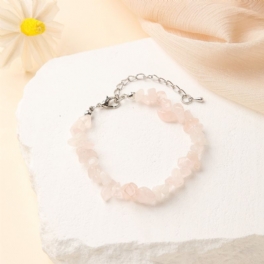 Naturliga Rose Quartz Armband För Kvinnor Chakra Justerbara För Smycken Present Födelsedagspresenter För Mamma Fru Flickor Henne