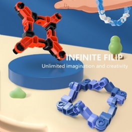 Pojkar Flickor Barn Creative Infinite Flip Armband Dekompressionsleksaker Tryckavlastning Ny Leksak