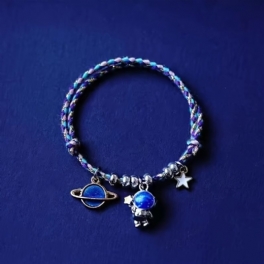 Star Moon Astronaut Tofs Par Armband Berlocker Smycken Present Födelsedagspresenter Till Kvinnor Fru Flickor Henne