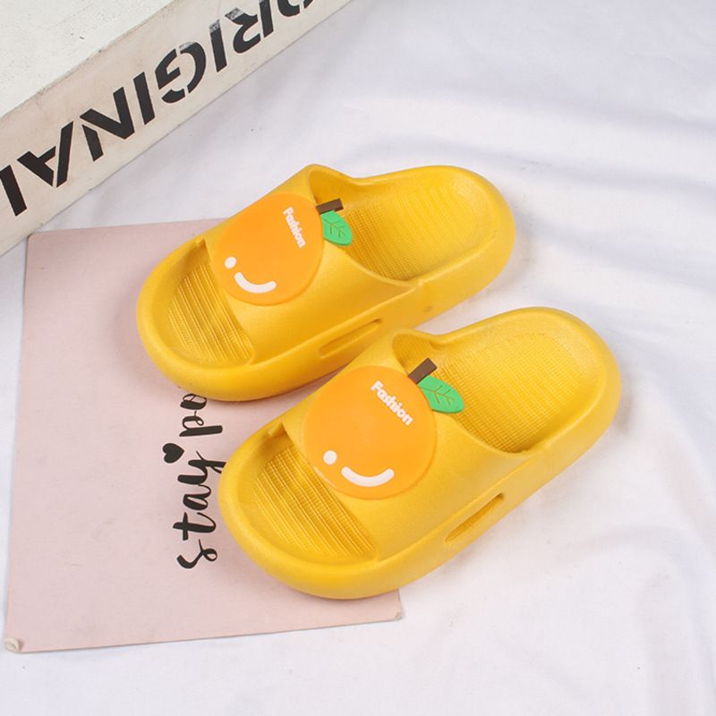 Småbarn Barn Flickor Sandaler Orange Frukt Mönster Hem Tofflor Open Toe