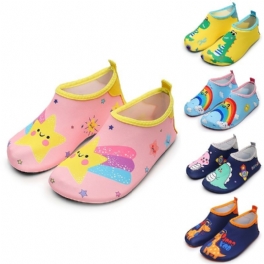 Småbarn Barn Strumpor Skor Andas Lätta Slip-on Tofflor Mjuk Sula Halkfri Snabbtorka Vattenskor Sneakers Med Dinosaurier Regnbågsstjärna Mönster För Pojkar Flickor