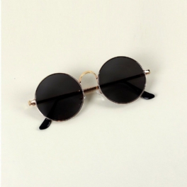 1 St Nya Moderiktiga Vintage Solglasögon Med Rund Ram För Barn Med Glasögonfodral
