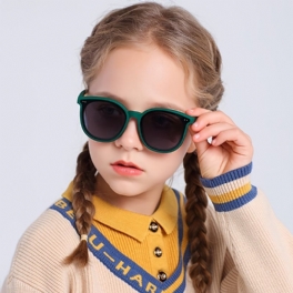 Barnsolglasögon Silikonpolarisatorer Stora Runda Glasögon För Pojkar Flickor