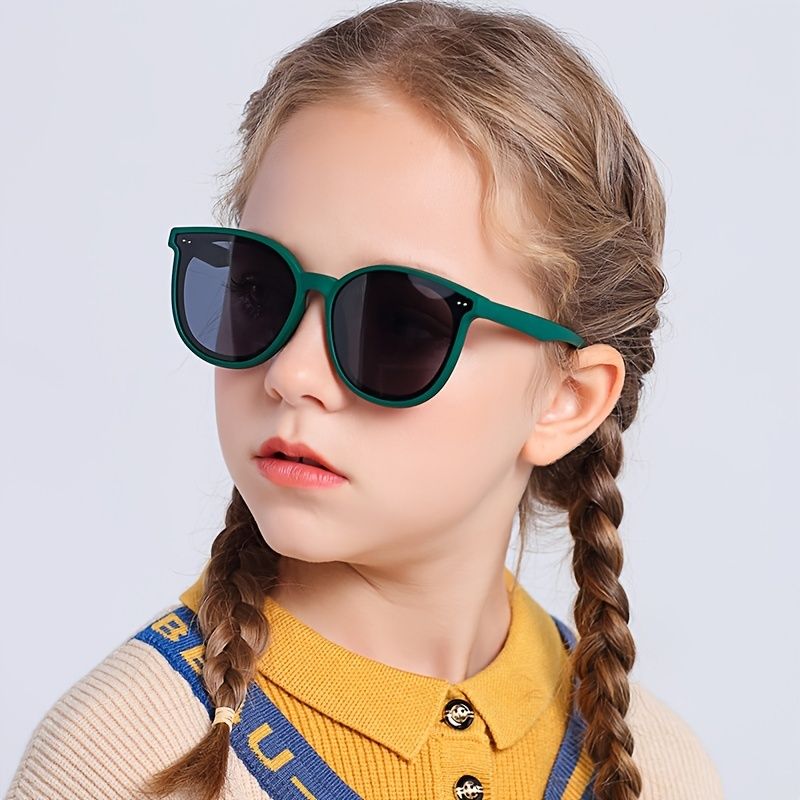 Barnsolglasögon Silikonpolarisatorer Stora Runda Glasögon För Pojkar Flickor