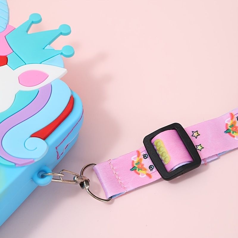 1 St Flickor Söt Tecknad Unicorn Silikon Crossbody-väska Stor Kapacitet Dekompressionsväska För Utomhusdekoration Tillbehör