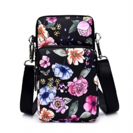 Flickor Med Blommönster Neon Telefonväska Mini Crossbody Bag Casual Sportväska