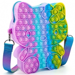 Jul Pop Handväska Fidget Toys Pop Fidgets För Flickor Pop Axelväska Påsk Korg Dekorationer Fest Favoriter Leksaker Silikon Pop För Barn Kvinnor