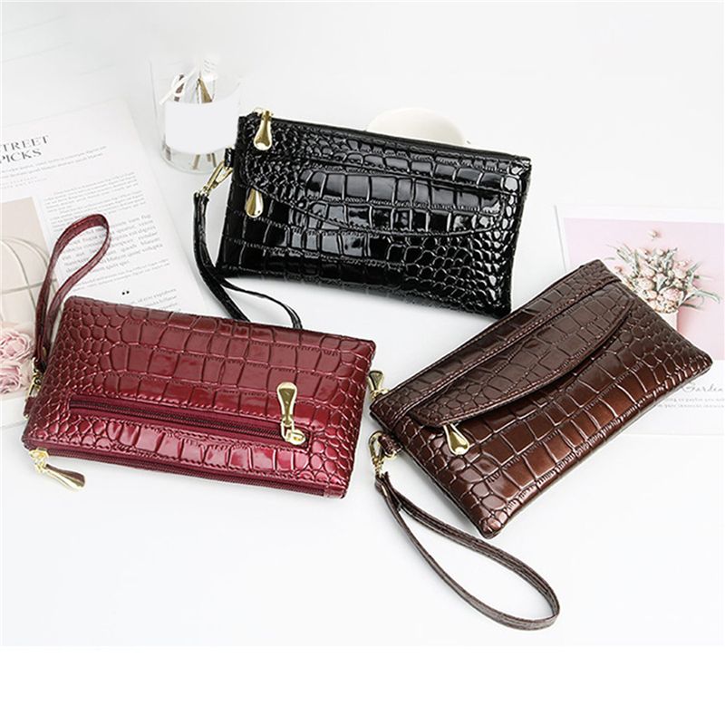 Kvinnors Konstläder Morden Clutch Flicktelefon Myntväska Casual Baguette Bag