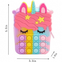 Pop It-väska För Tjejer Unicorn Push Bubble Fidget-leksaker Crossbody-väskor Pop Fidget Sensorisk Stressavlastningsleksak För Barn