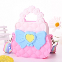 Silikon Handväska För Barn För Flickor Princess Bow Messenger Bag Coin Purse Crossbody Bag