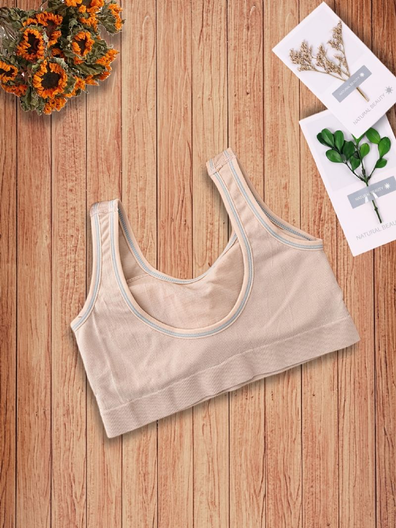 2st Flickor Mjuk Sport Bh Cartoon Cloud Mönster Camisole Väst Med Avtagbar Kudde