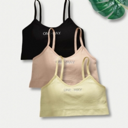 3st Flickor Soft Sports Bh Comfort Camisole Väst Med Avtagbar Kudde