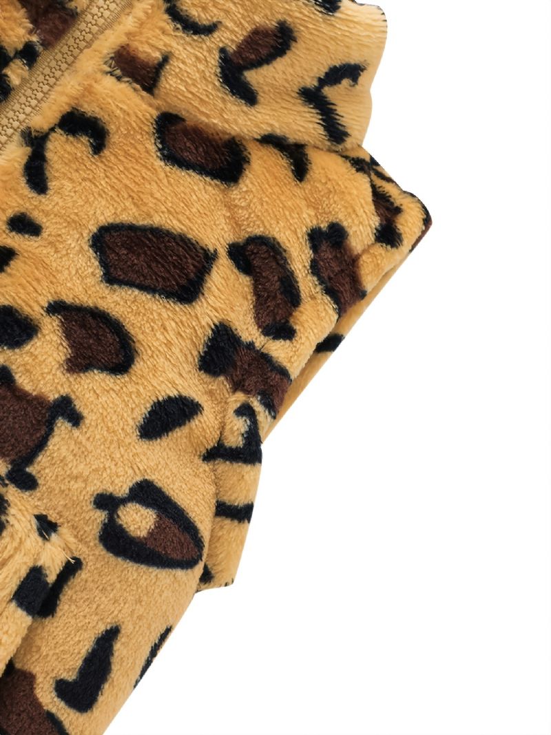 Bebis Plysch Leopardmönstrad Dragkedja
