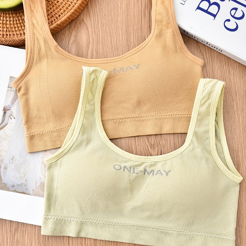 Mjuk Sportbh För Tjejer Stretch Camisole-väst Med Avtagbar Kudde