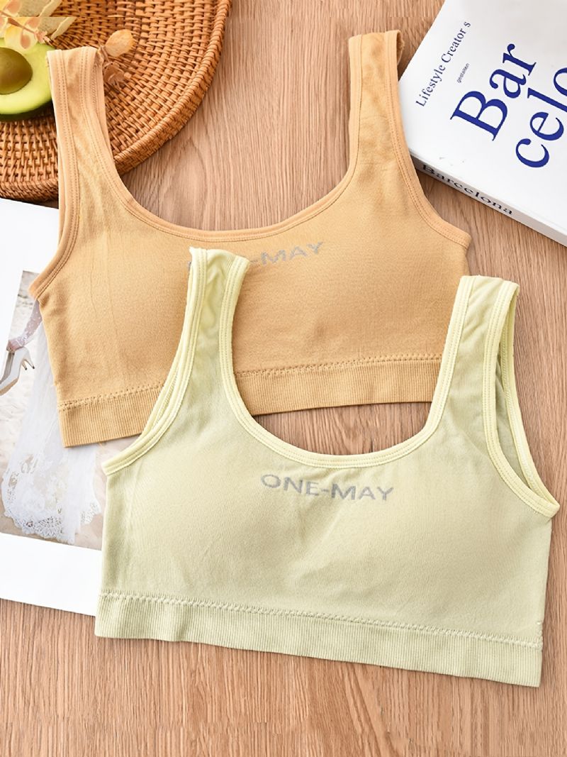 Mjuk Sportbh För Tjejer Stretch Camisole-väst Med Avtagbar Kudde