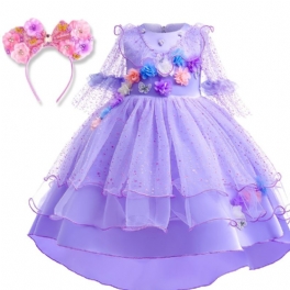 2st Flickor Purple Flower Party Dress & Pannband