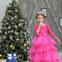 Bebisflickor Prinsessklänning Spets Tyllklänning Bröllopsblomma Flickor Till Julafton Födelsedagsfest Barnkläder