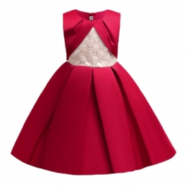 Flickor Colorblock Princess Dress Högtidlig Klänning För Julaftonsfest Födelsedag Barnkläder