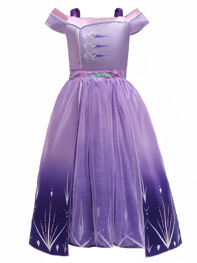 Flickor Elegant Princess Dress Costume For Performance Formella Tillfällen Lila