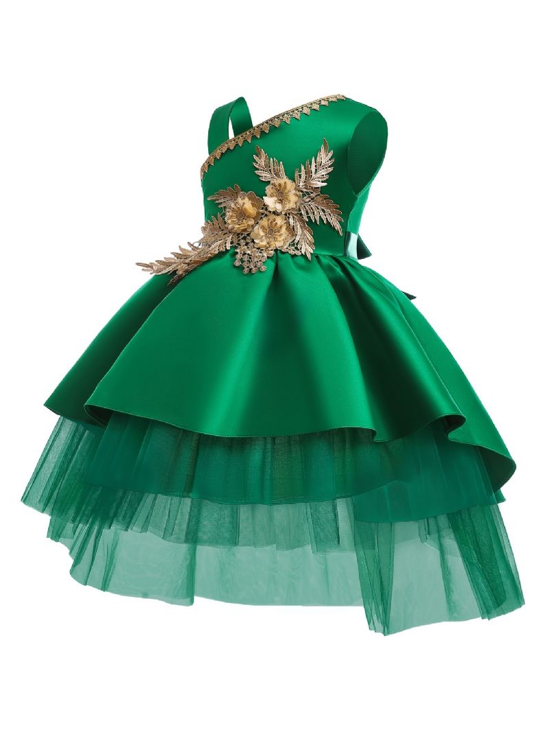 Flickor Mesh Patchwork Princess Dress Formell Klänning För Julaftonsfest Födelsedag Barnkläder