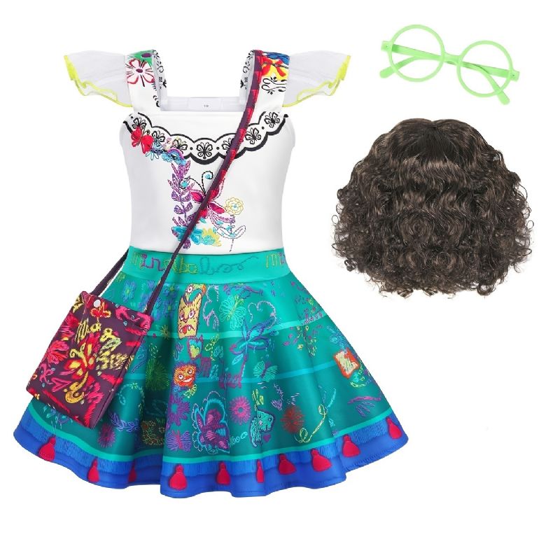 Flickor Princess Dress Up Up Födelsedagsfest Jul Cosplay Outfit Accessoarer Ingår Set Barnkläder