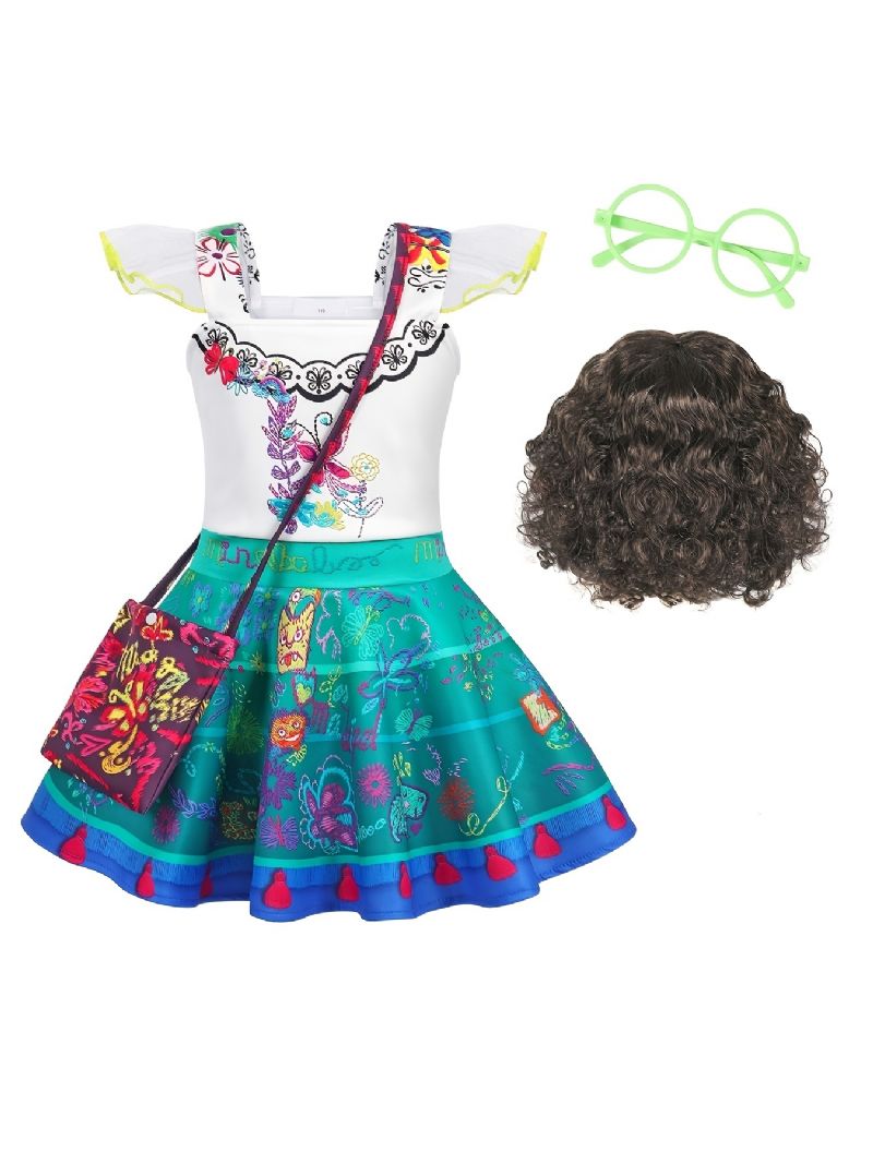 Flickor Princess Dress Up Up Födelsedagsfest Jul Cosplay Outfit Accessoarer Ingår Set Barnkläder