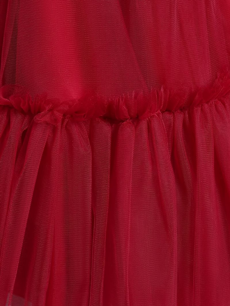 Flickor Prinsessklänning Ärmlös Splicing Mesh Tutu Klänning Prestandaklänning Bröllop Blomstertjejer Till Afton Födelsedagsfest Barnkläder