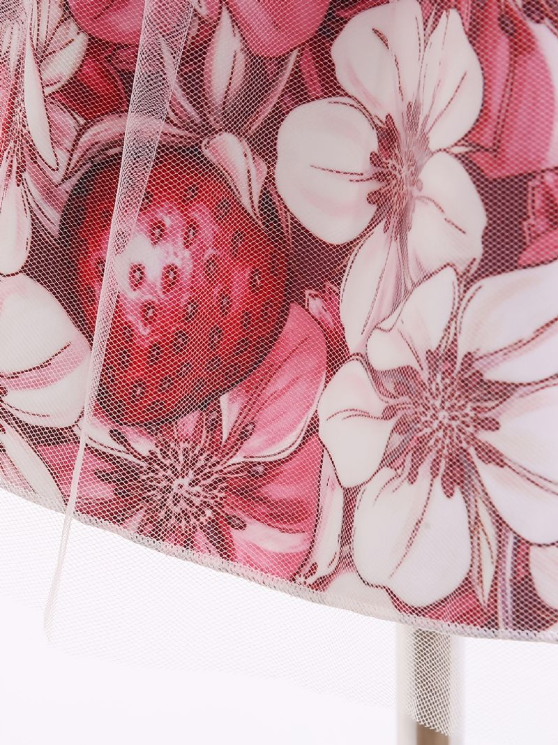 Flickor Prinsessklänning Kortärmad Blommor Tryck Mesh Tutu Klänning Prestandaklänning Bröllopsblomma Till Afton Födelsedagsfest Barnkläder