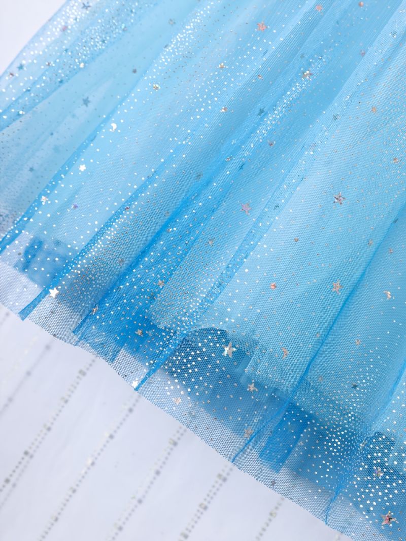 Flickor Prinsessklänning Långärmad Tyll Paljett Gradient Färg Tutu Klänning Prestandaklänning Cosplay Outfit Klä Upp Till Kvällen Födelsedagsfest Barnkläder