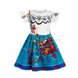 Flygande Ärmklänning För Flickor Familjedräkt Klä Upp Födelsedagsfest Jul Cosplay Outfit Barnkläder
