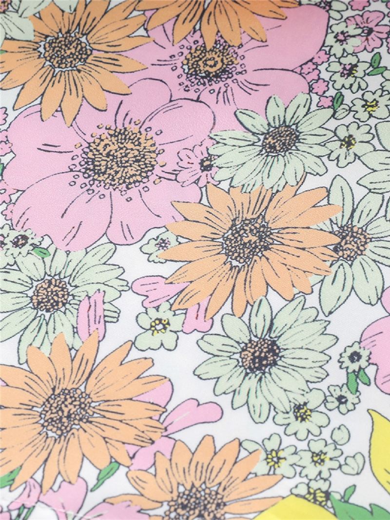 Småbarnsflickor Mode Casual Blommig Klänning