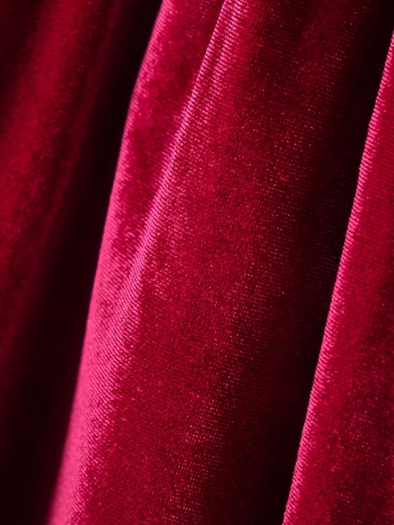Småbarnstjejer Julkläder Långärmad Sammetsklänning Spets Prinsessklänning & Pannbandsset