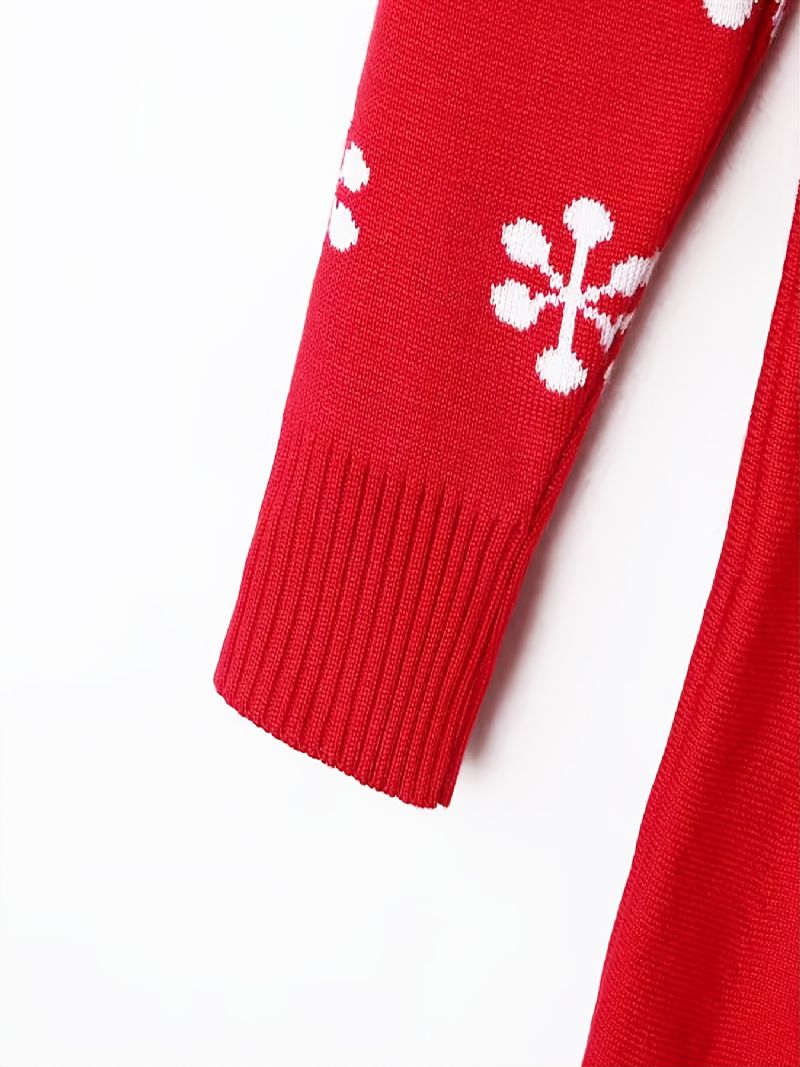 Tjejer Julklänning Rensnöflinga Stickad Tröja Klänning Vinter